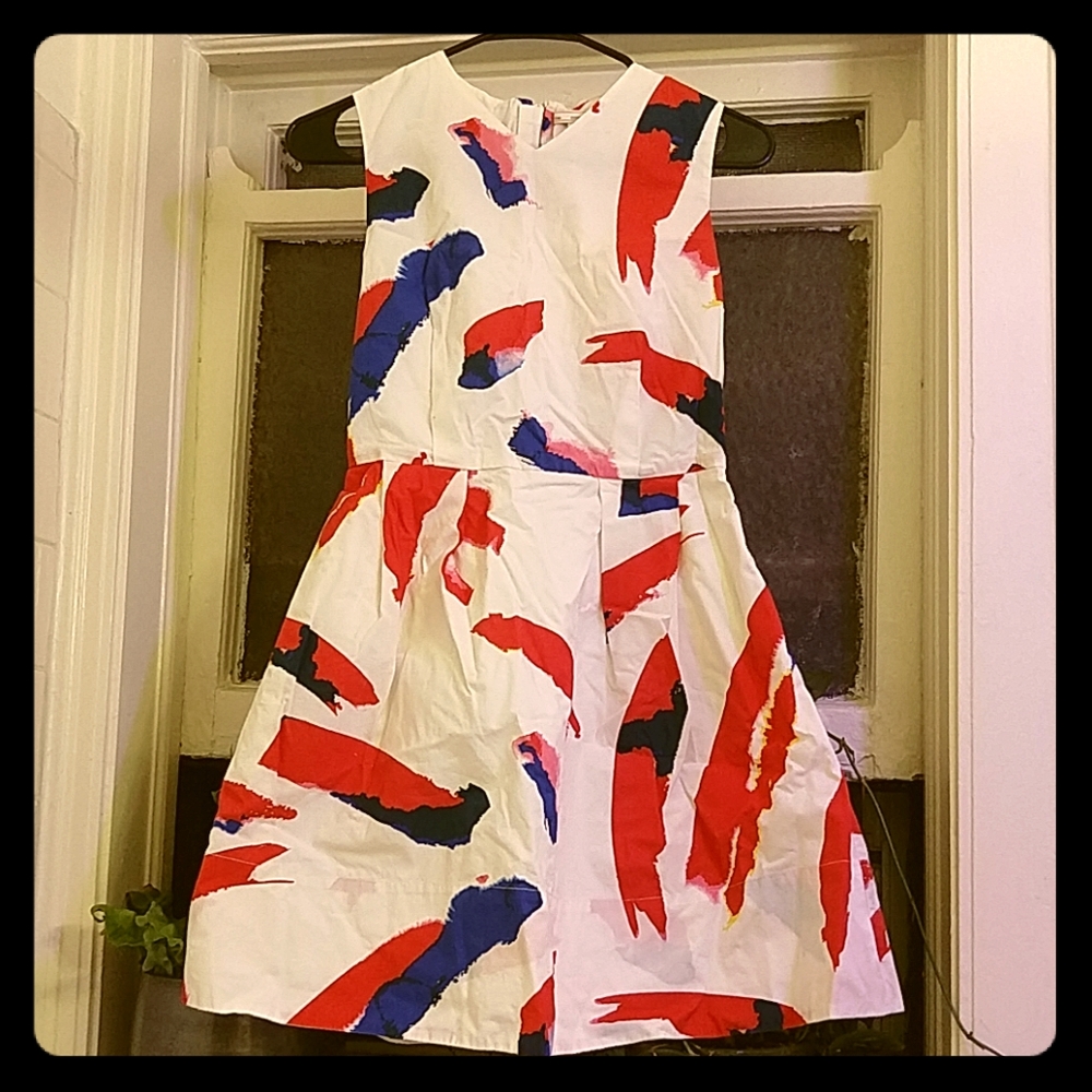 White, red dress